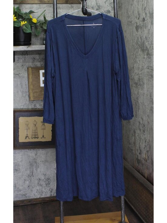 Cuddl Duds Dresses & Skirts - Cuddl Duds Womens Soft Stretch Knit Lounge Dress A694382 Dress Blue XL